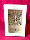2021 Hallmark Signature Metal Snowflake Ornament Silver With Blue Crystals New!. Price: $11.98.