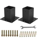 4 Post 2PCS,INNER Size 3.6"X3.6"DECK Base,heavy Duty Metal Black Open. Price: $31.99.