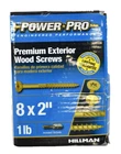 Hillman Power Pro Premium Exterior Wood Screws #8 2" 1LB Outdoor 48597 New. Price: $13.59.