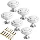 Qiveno White Kitchen Ceramic Cabinet Knobs 6 Pack Vintage Round For Dre... New. Price: $22.98.