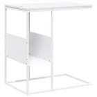 Vidaxl White Engineered Wood Side Table Iron Frame C-shaped With Shel... New. Price: $48.31.