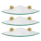 Glass Shelf 10.67 Inch Pack Brushed Gold Stainless Steel Jqk TGS190L10-BG-P3 New. Price: $89.99.