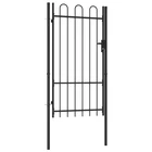 Fence Gate Garden Metal Post With Top Steel Black Single Door Vidaxl New. Price: $202.99.