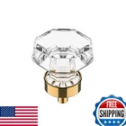 Alzassbg 10 Pack Clear Crystal With Gold Cabinet Knobs 1-3/8 Inch Octagon Glass New. Price: $69.04.