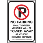 Hy-ko No Parking Unauthorized Vehicles Towed Sign 12" X 18" (1 Pc.) New. Price: $22.62.