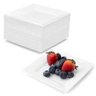 50 White Disposable Plates - 4.5" Inch, Plastic Mini Square... New. Price: $33.64.