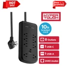 Hyper Tough 8 Outlet Surge Protector Power Strip 2 Usb 10 Ft Cord Black New. Price: $23.99.