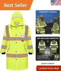 Reflective Rain Coat, Waterproof Hi Vis Safety Jacket, Heavy Duty Ansi C... New. Price: $78.86.