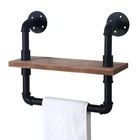 Houseaid Industrial Shelf With Towel Bar, 153/4 Inch Farmhouse Iron Pipe... New. Price: $89.81.