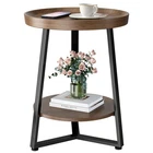 Round End Table, 2-TIER Tray Top Side Tables With Storage Shelf, Ultra Stable... New. Price: $105.66.