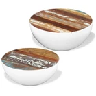 Vidaxl Two Piece Bowl Shaped Coffee Table Set In Solid Reclaimed Wood And Steel New. Price: $317.99.