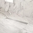 Signature Hardware 60" Carmen Shower Drain, Stainless Steel Open. Price: $299.95.