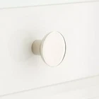 Signature Hardware 1-1/4" Gordes Solid Brass Round Cabinet Knob-polished Nickel. Price: $10.00.