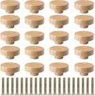 Litoexpe 20 Pieces Wood Knobs Flat Top Round Cabinet 1-1/2 Inch, Natural New. Price: $14.43.