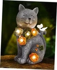 Solar Garden Statues Outdoor Decor, 6 Led Cat Flowers Butterfly & New. Price: $34.26.
