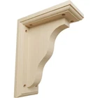 Ekena Millwork BKT03X07X09HARW Bracket, 1/2"W 7"D 9"H, Rubberwood New. Price: $13.49.