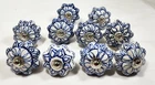 Lot 10 Of New Ceramic Royal Blue Silver Stem Cabinet Drawer Pull Knobs Open. Price: $49.00.