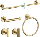 Turs 5PCS Bathroom Hardware Set Brushed Gold 24" Towel Bar SUS304 New. Price: $52.49.