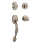Kwikset Dakota Satin Nickel Door Handleset With Polo Knob Smartkey Security Open. Price: $49.99.