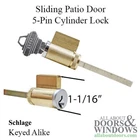 5 Pin Lock Cylinder Schlage American Fits Sliding Door Keyed Alike New. Price: $10.87.