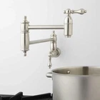 Signature Hardware Augusta Wall Mount Pot Filler, Brushed Nickel Open. Price: $227.95.