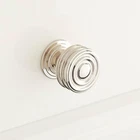 1-1/4" Francoli Solid Brass Round Cabinet Knob Polished Open. Price: $20.00.