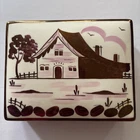 Vintage Grays Pottery Castle Trinket Box W/lid Made England 4.5" Rosegold Used. Price: $22.99.