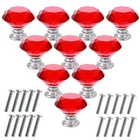 Akstore 10 Pcs Crystal Glass Cabinet Knobs 30MM Diamond Shape Drawer Red New. Price: $13.49.