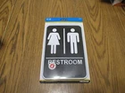 New 6 X Inch Restroom Sign With Braille Hillman 844149. Price: $11.99.