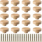 Litoexpe 20 Pieces Wood Knobs Flat Top Round Cabinet 1-1/2 Inch, Natural New. Price: $14.76.