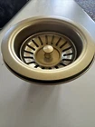 Signature Hardware 3-1/2" Kitchen Sink Basket Strainer Matte Gold Finish New. Price: $44.25.