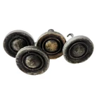 1970S Set Of 4 Vintage Taiwan Brass Antique Style Bullseye Cabinet Knobs E10F Used. Price: $18.74.