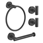 Turs Matte Black Towel Ring Toilet Paper Holder Set A, New. Price: $44.12.