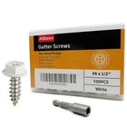 White Painted Self Tapping Gutter Screws #8 1/2" Hex Head Downspout Sheet Meta New. Price: $12.98.