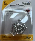 National In. Zinc Plated Heavy Open S Hook (6 Ct.) N121-574 Pack Of 10 New. Price: $16.50.