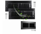 Fumete 3 Pcs 4" X 12" Heavy Duty Metal Floor Vent Covers, (black) Open. Price: $24.99.