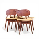 Jens Risom Model C-275 Mid Century Walnut Dining Chairs Set Of 4 Used. Price: $2347.00.