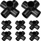 8 Pack Qwork 1" 5-WAY Pvc Elbow Connectors Black Impact-proof Heavy Duty New. Price: $21.99.