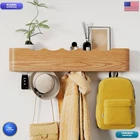 Jadoxy Coat Rack Wall Mount Shelf 5 Hidden Hooks Modern Wooden Key Holder New. Price: $77.48.
