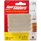 Super Sliders 1/2 X 2-5/8" Rectangle Self Stick Felt Furniture Pads Beige, 20 Pk New. Price: $8.99.
