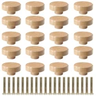 Litoexpe 20 Pieces Wood Knobs Flat Top Round Cabinet 1-1/2 Inch, Natural New. Price: $13.35.