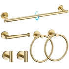 Tqkag Brushed Gold 6-PIECE Bathroom Hardware Set 23.6" Towel Bar & Accs New. Price: $60.70.