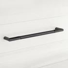 8" Lunata Solid Brass Cabinet Pull - Matte Black Open. Price: $21.00.