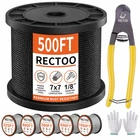 Rectoo 1/8 Stainless Steel Cable, Black 500FT T316 Marine Grade Wire Rope With New. Price: $144.99.