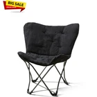 Mainstays Butterfly Folding Chair Micro Suede Fabric Black Lounge Seat New. Price: $33.99.