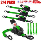 2/4-PACK 10FT Retractable Ratchet Tie-down Straps 1763LBS Heavy-duty S-hook Us New. Price: $54.99.