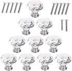 Akstore 10 Pcs Crystal Glass Cabinet Knobs 30MM Diamond Shape Clear-silver New. Price: $12.64.