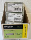Cambridge Resources 30-PK Galvanized Stud Support Brackets 1/2" X 3/4" New. Price: $12.99.