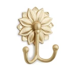 Signature Hardware MNG-HK-03-SB Floral 3-1/8" Wide Double Coat Hook-satin Brass New. Price: $26.80.