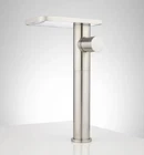 Signature Hardware 416208 Knox Waterfall Vessel Faucet With Drain Overflow Brush Open. Price: $250.00.